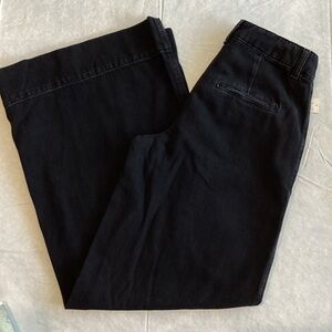 NEW Anthropologie Black Wash Wide-Leg Jeans Size 2 Black